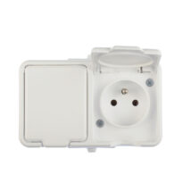 Cedar Gniazdo hermetyczne podwójne z/u 16A IP44 białe Nt-230H NT230H01