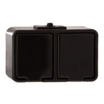 Cedar Gniazdo hermetyczne podwójne z/u 16A IP44 czarne Nt-230H NT230H05