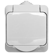 Cedar Plus Gniazdo hermetyczne z/u z klapką i przesłonami 16A IP44 szare WDE000640
