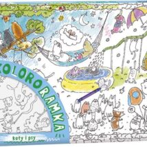 Kolorowanka ramka do zawieszenia koty i psy duża