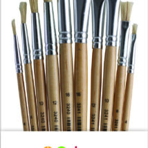 Pędzle Happy Color szkolne szczecina 10 sztuk