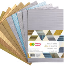 Tektura falista Happy Color złoty srebrny A4 2 kolory 10 arkuszy