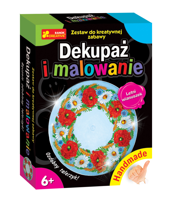 Dekupaż i malowanie Letni wianuszek