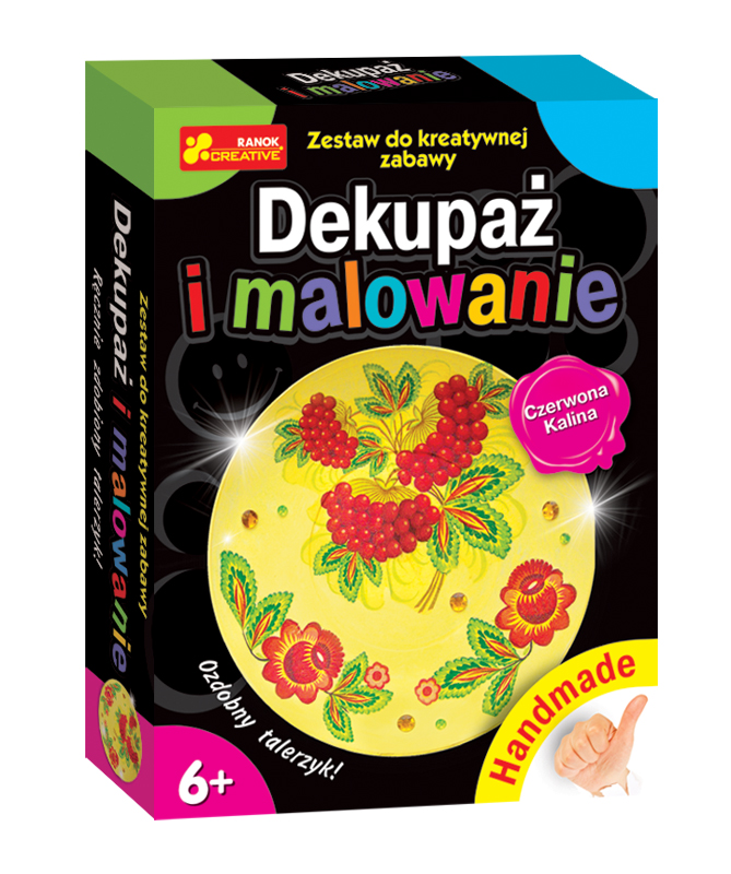 Dekupaż i malowanie Czerwona kalina