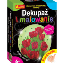 Dekupaż i malowanie Czerwone tulipany