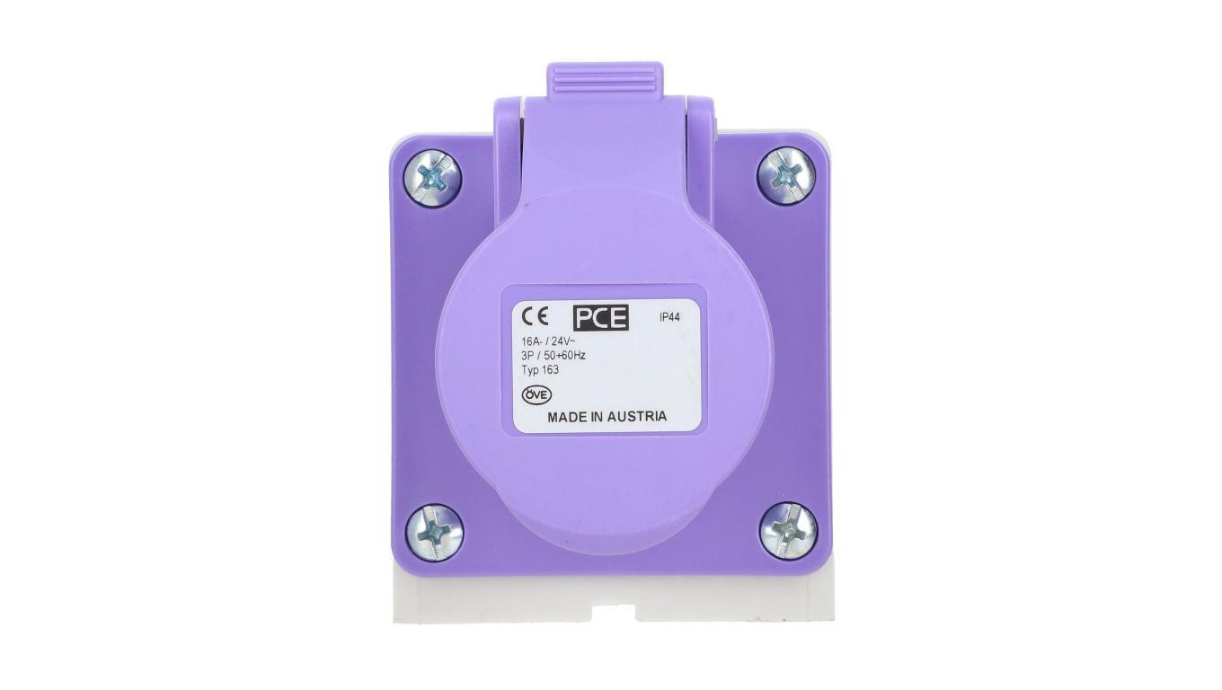 Gniazdo stałe 16A 3P 20-25V fioletowe IP44 163v