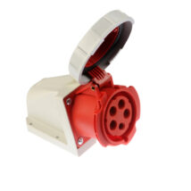 Gniazdo stałe 32A 5P 400V czerwone IP67 /bez dławnicy/ 1252-6
