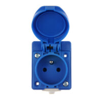 Gniazdo tablicowe 10/16A 2P+Z 230V IP54 niebieskie /z puszką/ 104-0hp