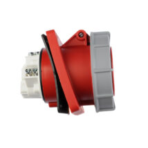 Gniazdo tablicowe skośne 63A 5P 400V /100×112/ czerwone IP67 POWER TWIST 435-6