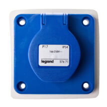 Gniazdo tablicowe z uziemieniem IP44 niebieskie 2P+Z P17 057671