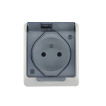 Hermes Gniazdo hermetyczne pojedyncze natynkowe z uziemieniem 16A IP44 z klapką dymną białe GNT 0321-01