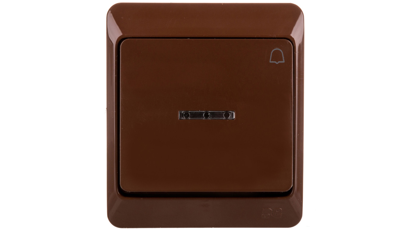 Hermes Przycisk dzwonek mechanizm z pełną obudową brązowy IP44 przycisk 1x ŁNT-1D+n 0347-06