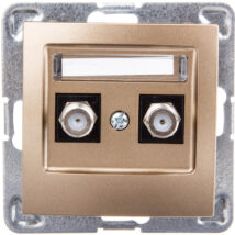 IMPRESJA Gniazdo antenowe podwójne typu F złoty metalik GPA-2YF/m/28