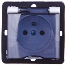 IMPRESJA Gniazdo bryzgoszczelne z/u IP44 klapka przezroczysta białe GPH-1YZ/m/00/d