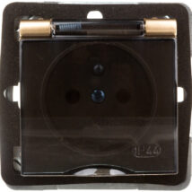 IMPRESJA Gniazdo bryzgoszczelne z/u IP44 klapka przezroczysta złoty metalik GPH-1YZ/m/28/d