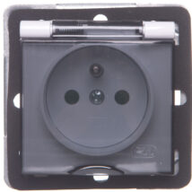 IMPRESJA Gniazdo bryzgoszczelne z/u IP44 z przesłonami klapka przezroczysta białe GPH-1YZP/m/00/d