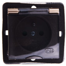 IMPRESJA Gniazdo bryzgoszczelne z/u IP44 z przesłonami klapka przezroczysta złoty metalik GPH-1YZP/m/28/d