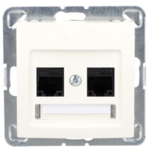 IMPRESJA Gniazdo komputerowe podwójne RJ45 kat.5e MMC ecrue GPK-2Y/K/m/27