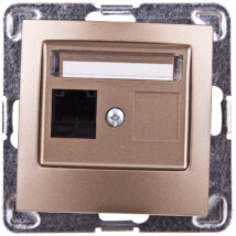 IMPRESJA Gniazdo komputerowe pojedyncze RJ45 kat.5e MMC złoty metalik GPK-1Y/K/m/28