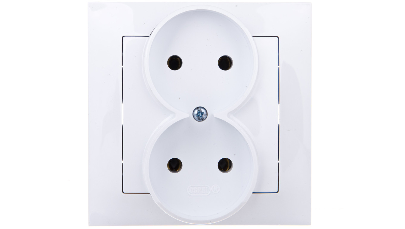 IMPRESJA Gniazdo podwójne b/u białe GP-2Y/00