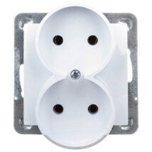 IMPRESJA Gniazdo podwójne b/u białe GP-2YR/m/00