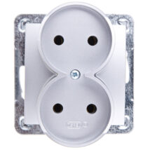 IMPRESJA Gniazdo podwójne b/u srebrne GP-2YR/m/18