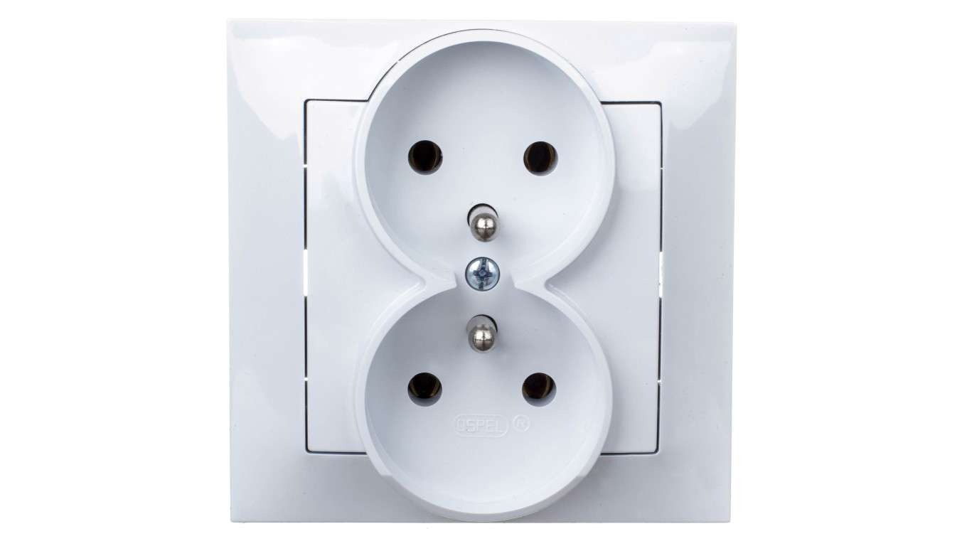 IMPRESJA Gniazdo podwójne z/u białe GP-2YZ/00