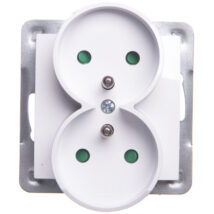 IMPRESJA Gniazdo podwójne z/u z przesłonami białe GP-2YRZP/m/00