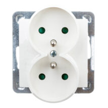 IMPRESJA Gniazdo podwójne z/u z przesłonami ecru GP-2YRZP/m/27