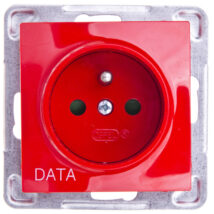 IMPRESJA Gniazdo pojedyncze z/u DATA z przesłonami czerwone GP-1YZDP/m/00