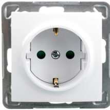 IMPRESJA Gniazdo pojedyncze z/u Schuko z przesłonami białe GP-1YSP/m/00