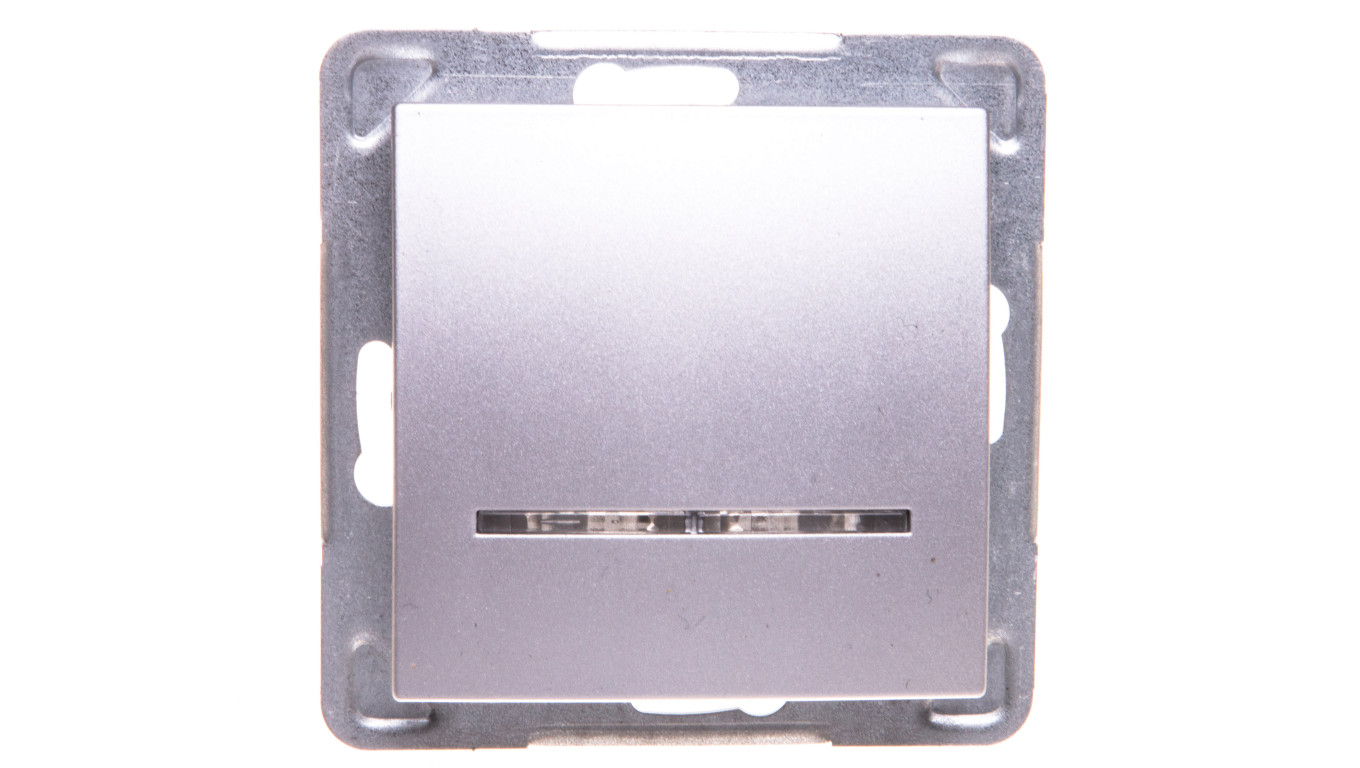 IMPRESJA Łącznik pojedynczy z podświetleniem srebrny ŁP-1YS/m/18