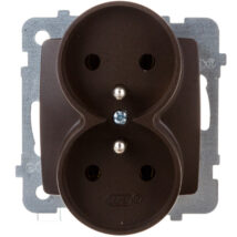 KARO Gniazdo podwójne z/u czekoladowy metalik GP-2SRZ/m/40