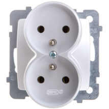 KARO Gniazdo podwójne z/u srebrny perłowy GP-2SRZ/m/43