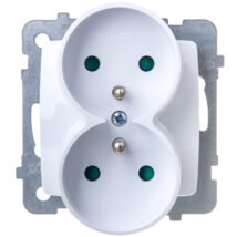 KARO Gniazdo podwójne z/u z przesłonami białe GP-2SRZP/m/00