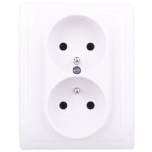 KOS66 Gniazdo podwójne z/u kompletne białe 660436