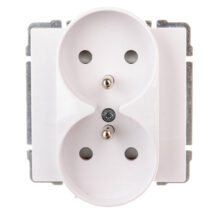 KOS66 Gniazdo podwójne z/u z przesłonami białe 660447