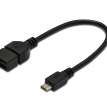 Kabel połączeniowy USB 2.0 OTG Typ microUSB B/USB A, M/Ż czarny 0,2m AK-300309-002-S