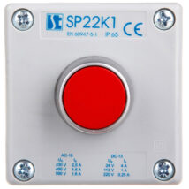 Kaseta sterownicza 1-otworowa czerwony 1R szara IP65 1x membrana M20 SP22K12-1