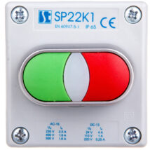 Kaseta sterownicza 1-otworowa podwójny zielony/czerwony 1Z 1R szara IP65 1x dławnica szara M20 SP22K121-1