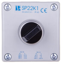 Kaseta sterownicza 1-otworowa pokrętło dwupołożeniowe IP65 przepust PG-G20W01 szara SP22K16-2