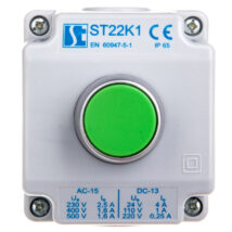 Kaseta sterownicza 1-otworowa zielony 1Z szara IP65 2x dławnica M20 szara ST22K11-2