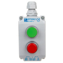 Kaseta sterownicza 2-otworowa zielony/czerwony 1Z 1R szara IP65 1x dławnica szara M20 ST22K22-1