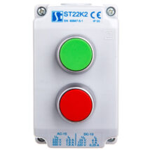 Kaseta sterownicza 2-otworowa zielony/czerwony 1Z 1R szara IP65 ST22K21-2