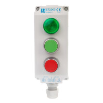 Kaseta sterownicza 3-otworowa zielony/czerwony/lampka zielona 230V IP65 1x dławik M20 szara ST22K36-1