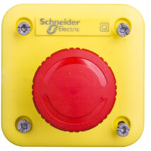 Kaseta z przyciskiem bezpieczeństwa przez obrót 1R żółta IP65 XALEK1701