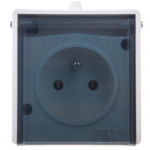 LAMBDA Gniazdo hermetyczne pojedyncze z/u IP44 klapka dymna białe GNH-1LZ/00/d