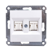 Lumina Gniazdo komputerowe podwójne RJ45 Cat.5e UTP białe WL2120