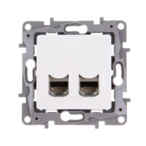 NILOE Gniazdo komputerowe podwójne RJ45 kat.6 STP białe 664776