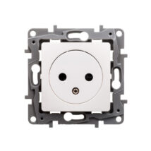 NILOE Gniazdo pojedyncze z/u płaskie z przesłonami 16A IP21 białe 664737